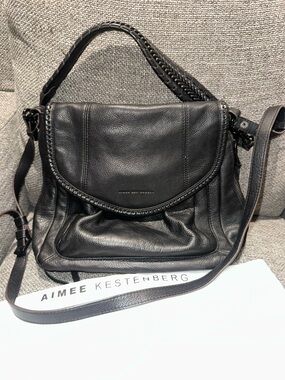 Aimee Kestenberg Black Shoulder Bag All For Love Crossbody Convertible